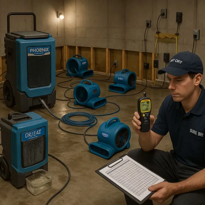 Structural Drying and Dehumidification process in Breckinridge Center, KY